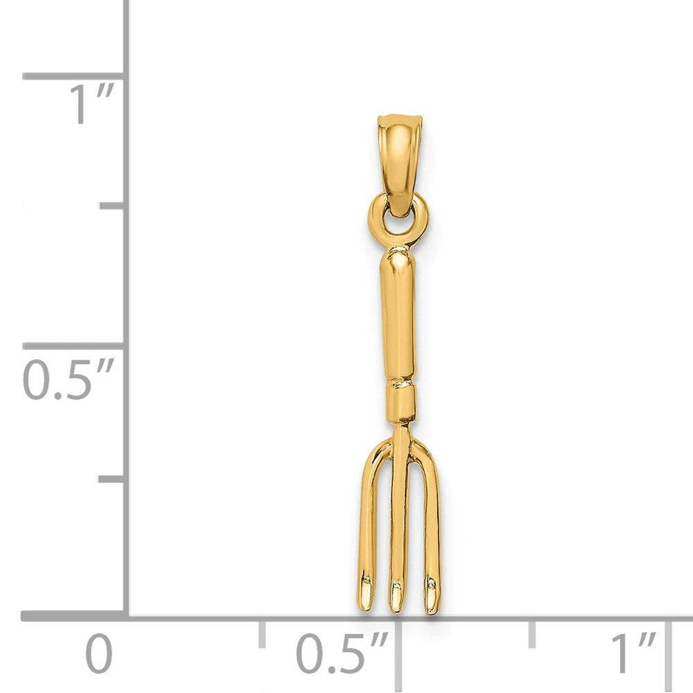 14K 3-D  Fork Garden Tool Charm