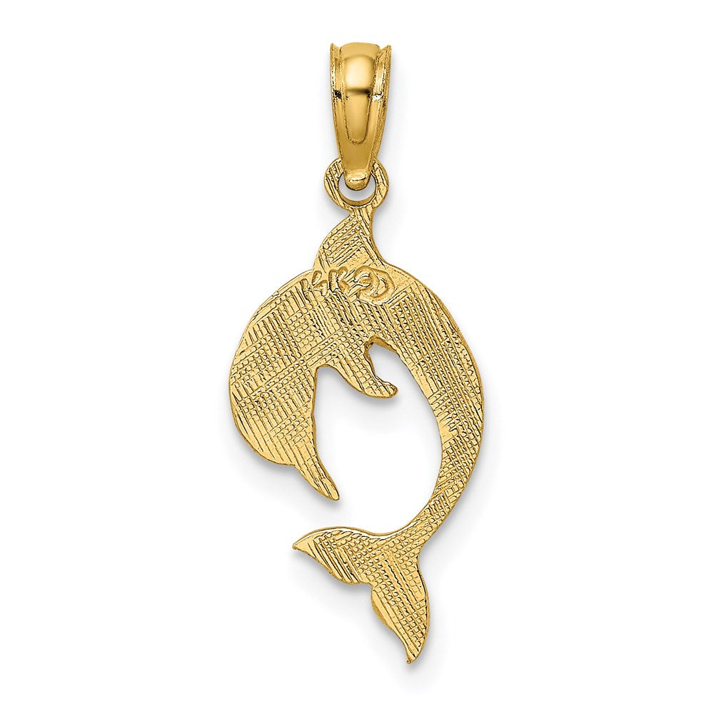 14K Flat and Polished Dolphin Charm 4