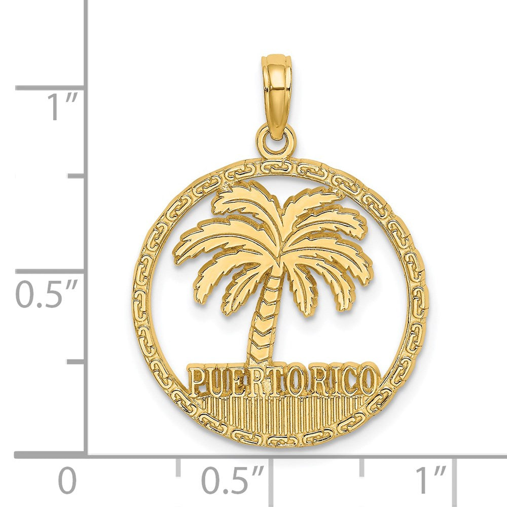 14K PUERTO RICO Palm Tree Charm 3