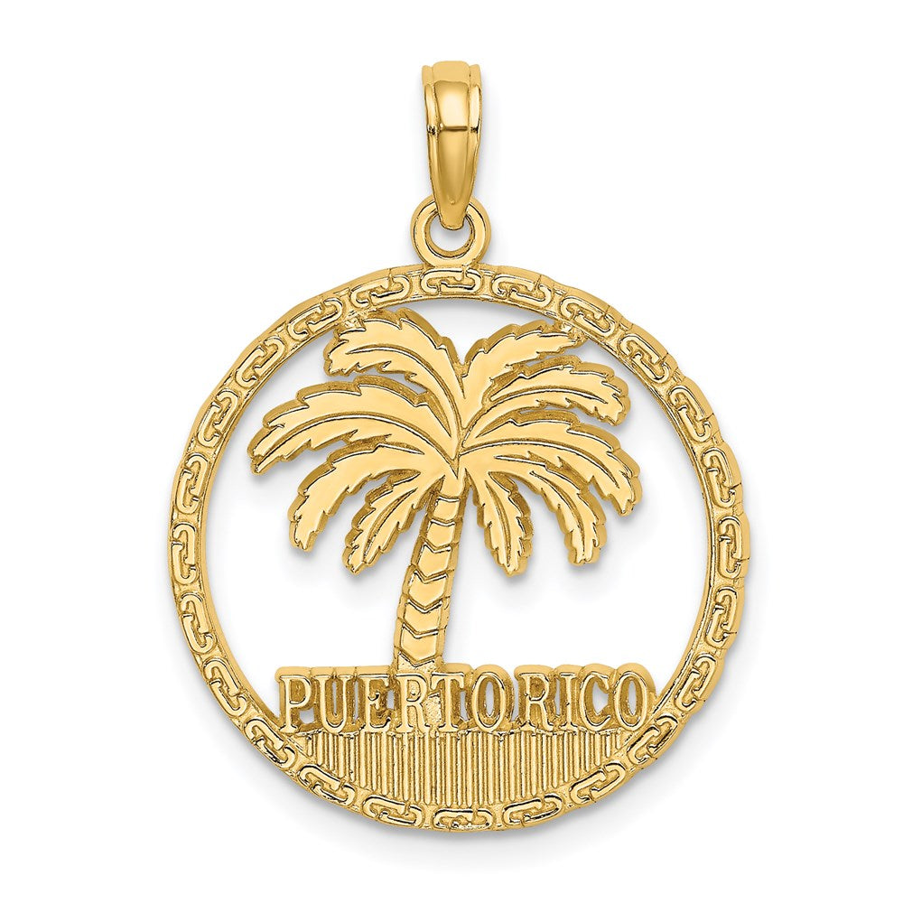 14K PUERTO RICO Palm Tree Charm 1