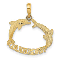 14K Polished NAGS HEAD w/ Jumping Dolphins Charm 4