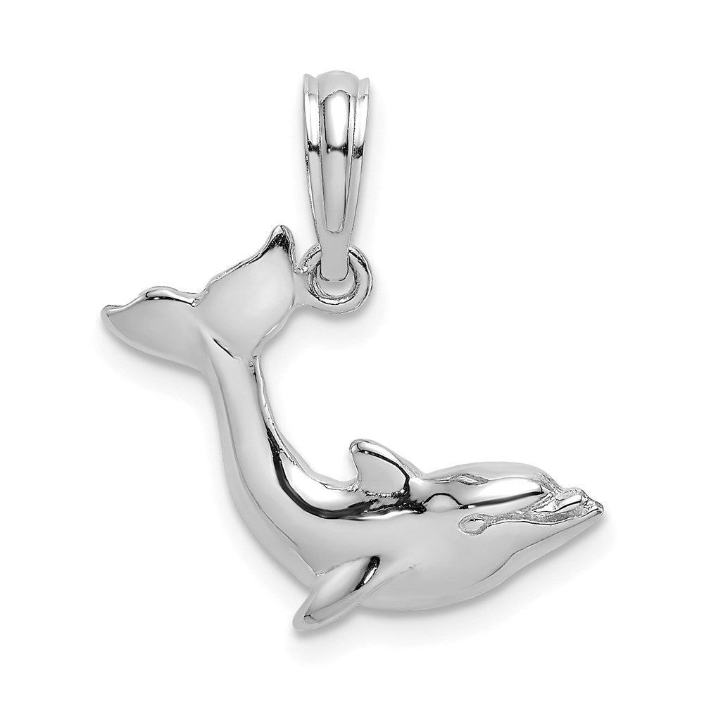 14K White Gold Jumping Dolphin Charm 1