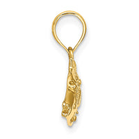 14K 2-D Polished  Engraved Fish Charm 2