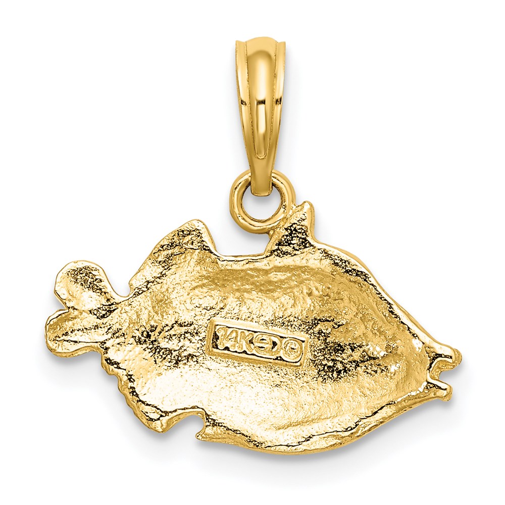 14K 2-D Polished  Engraved Fish Charm 4