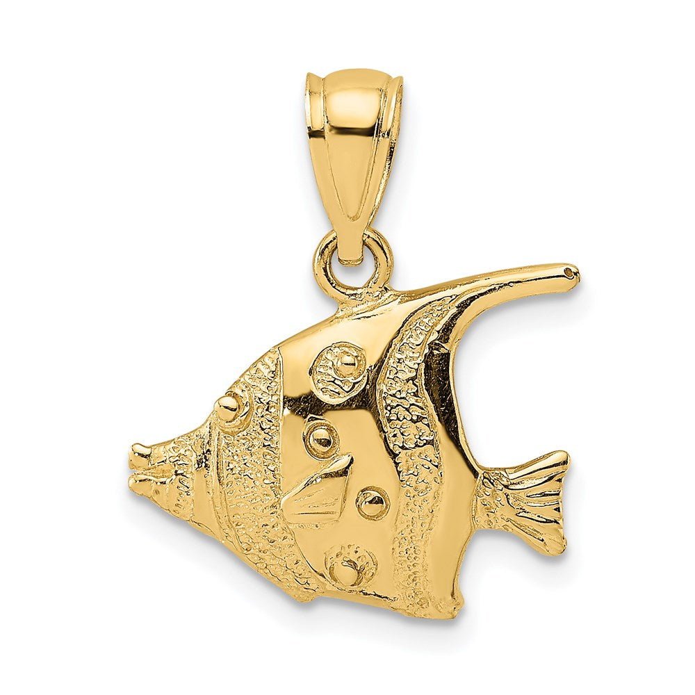 14K 2-D Polished Fish Charm 1