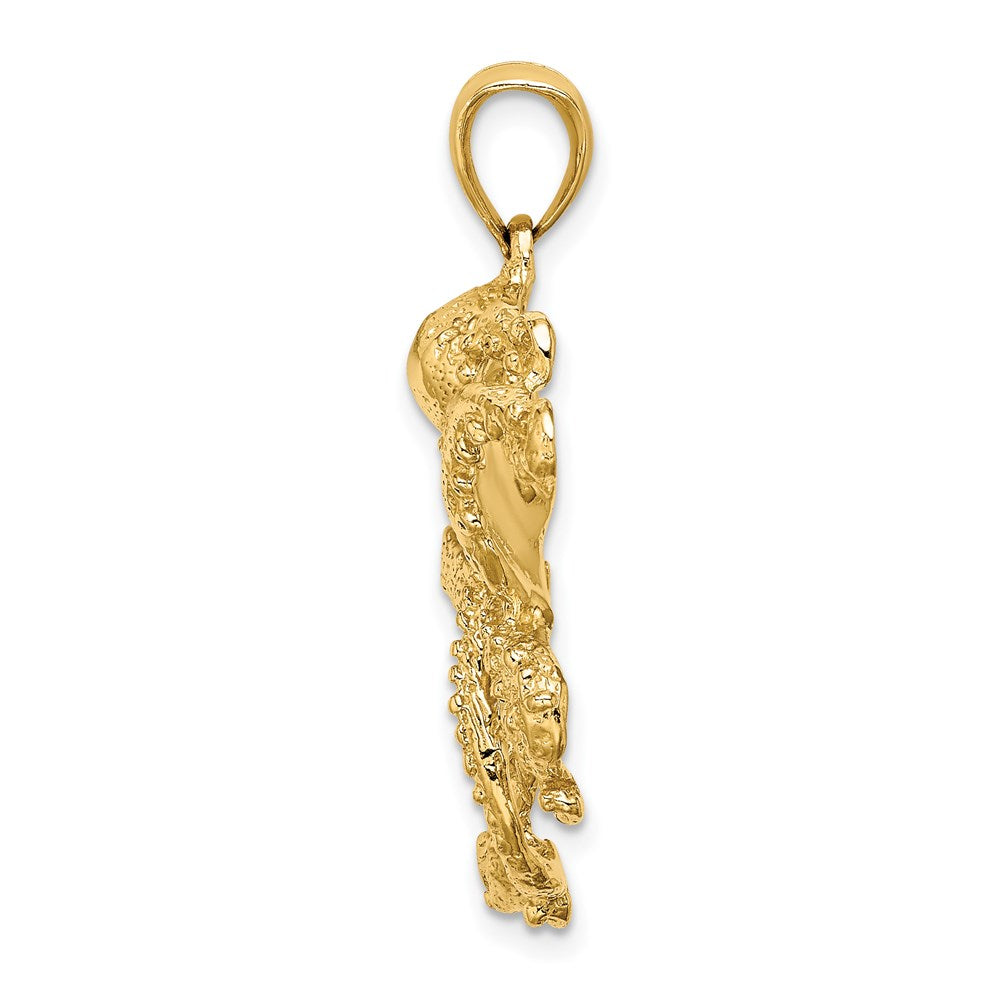 14K Textured Octopus Charm 2