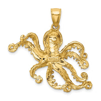 14K Textured Octopus Charm 4