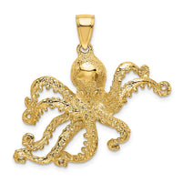 14K Textured Octopus Charm 1