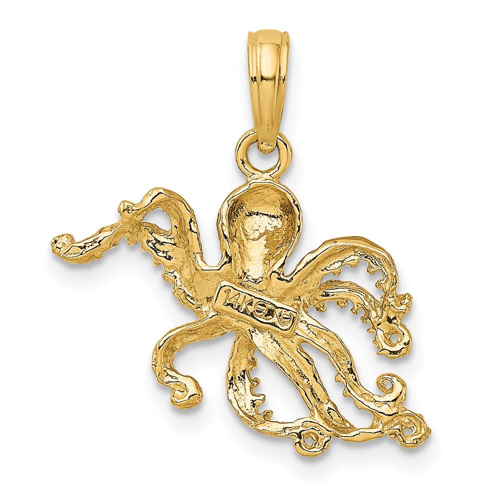 14K Textured Octopus Charm 4