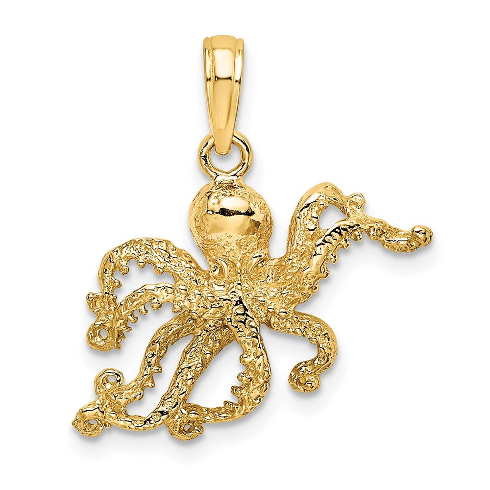 14K Textured Octopus Charm 1