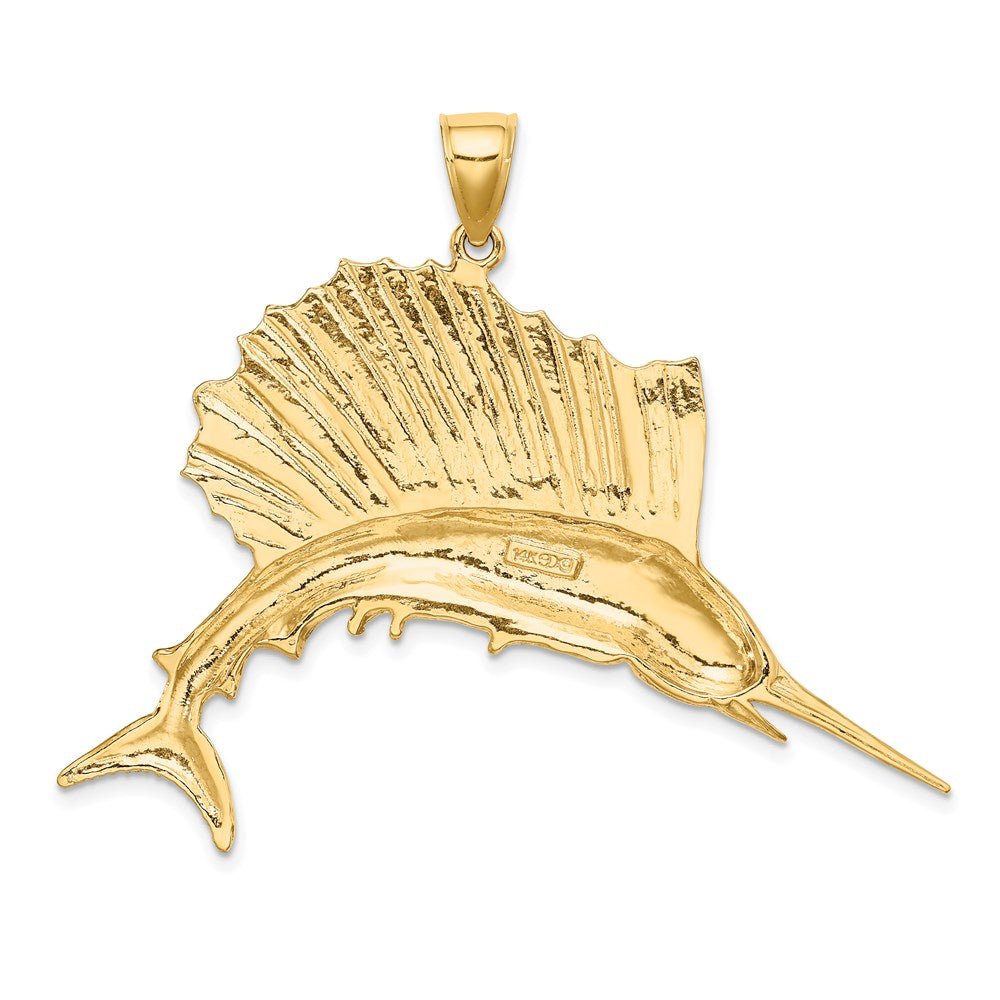 14K Polished Sailfish Charm 4