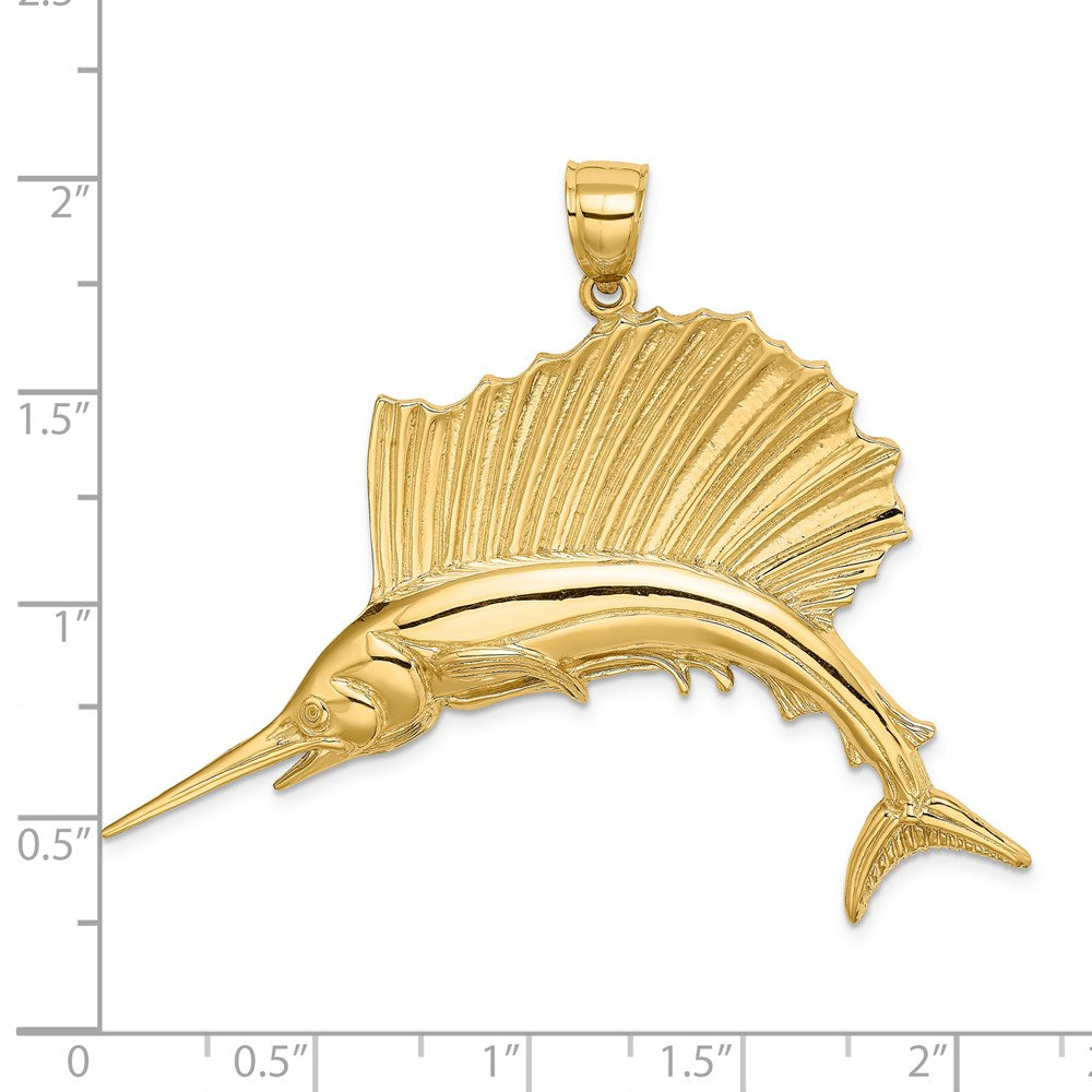 14K Polished Sailfish Charm 3