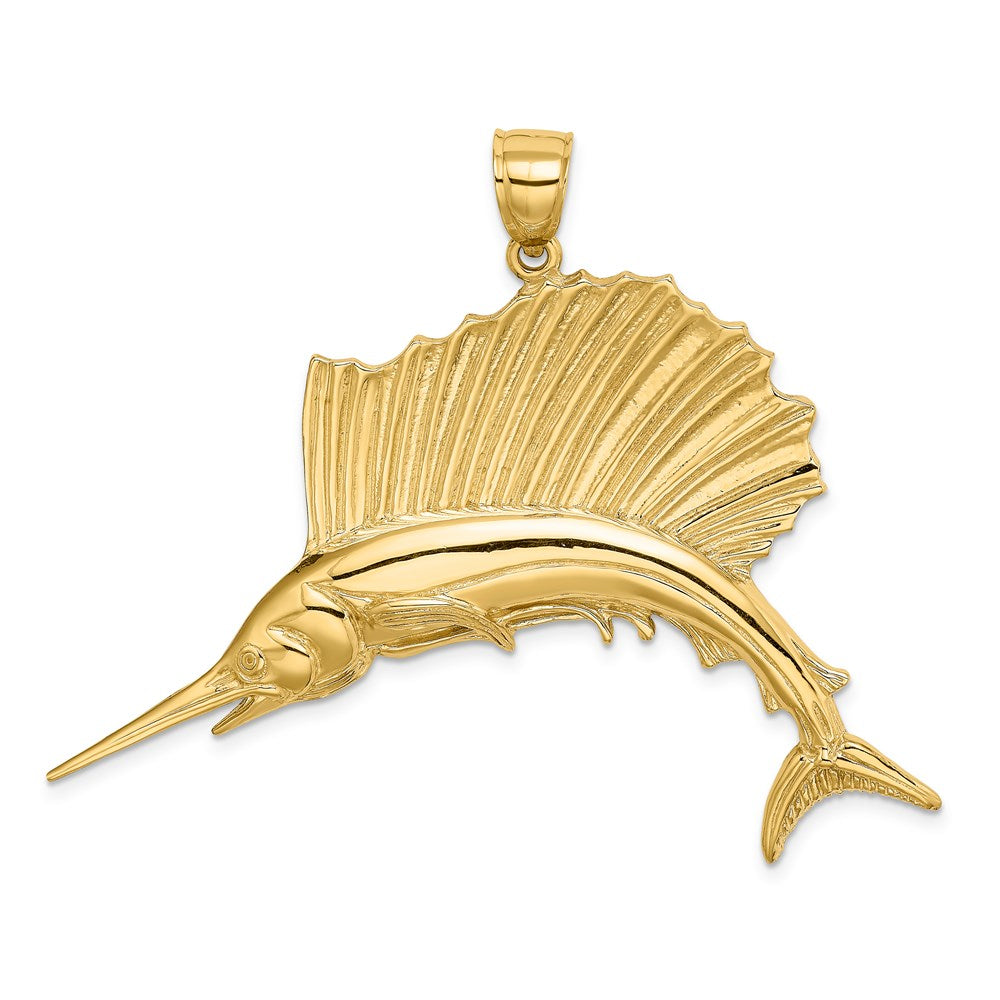 14K Polished Sailfish Charm 1