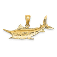 14K 2-D Textured Marlin Fish Charm 4