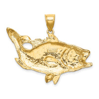 14K Open Mouth Bass Fish Charm 4