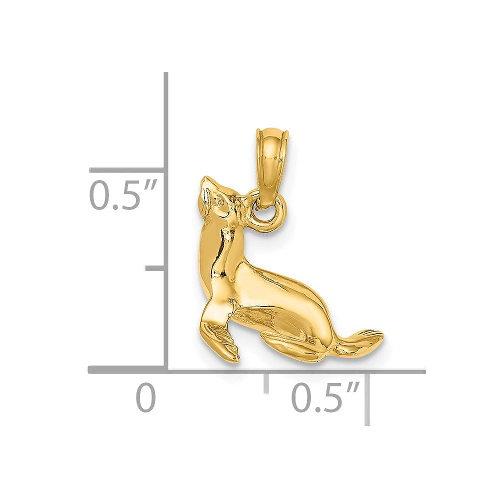 14K 3-D Polished Seal Charm 3