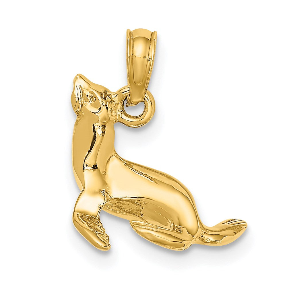 14K 3-D Polished Seal Charm 1