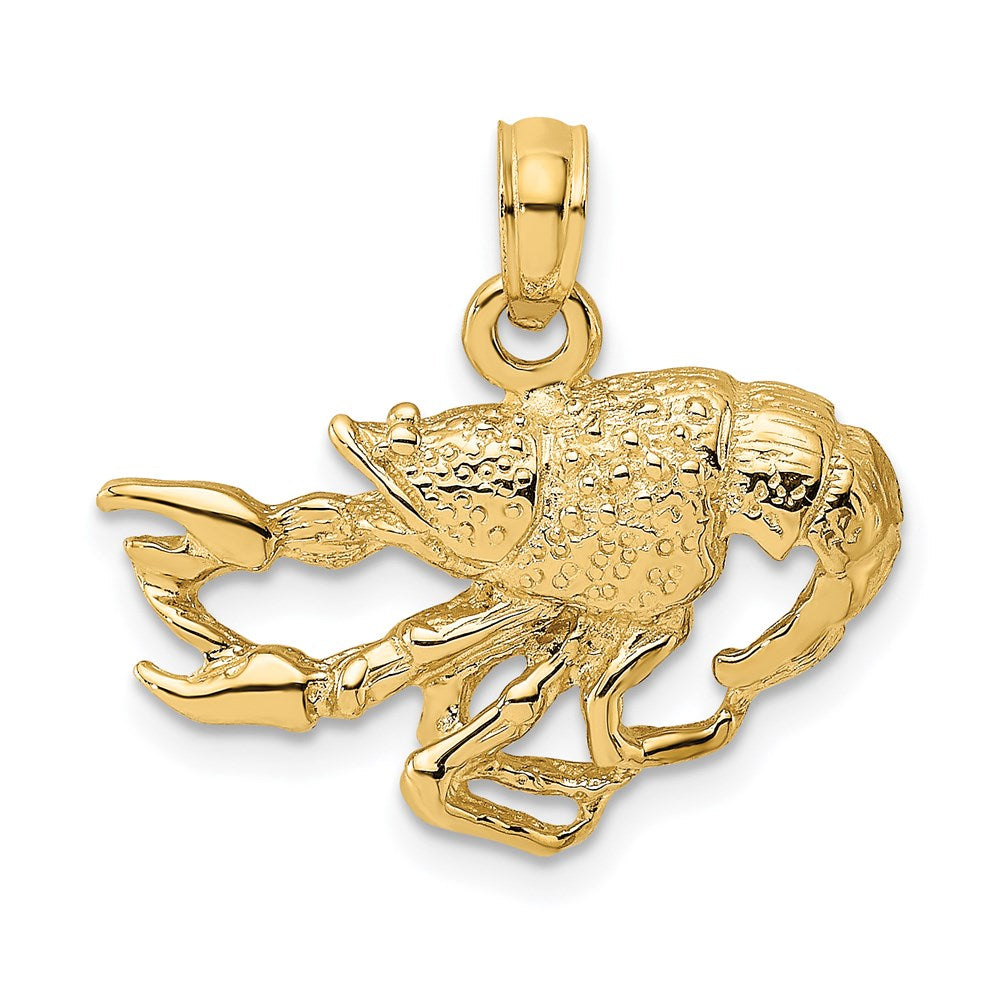 14K Textured Crawfish Charm 1