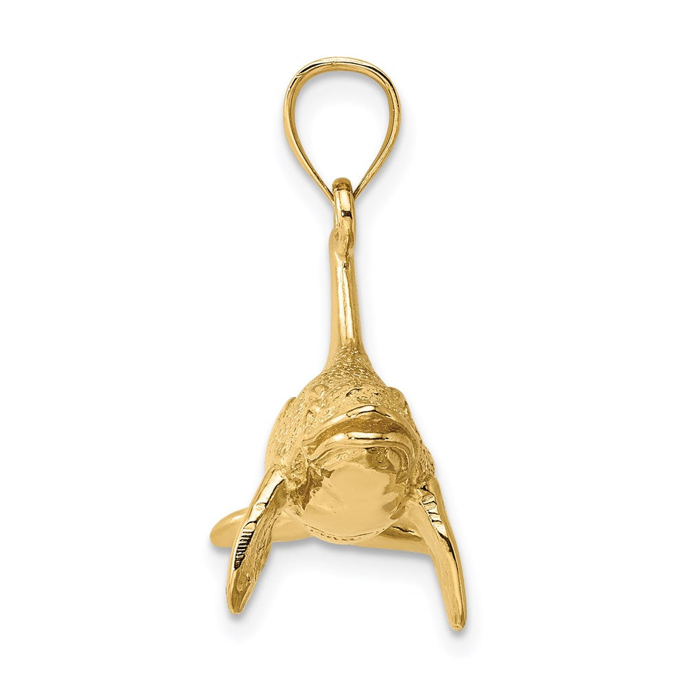 14K 3-D Textured Killer Whale Charm 2