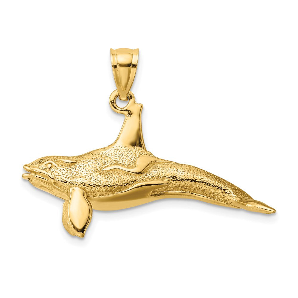 14K 3-D Textured Killer Whale Charm 3