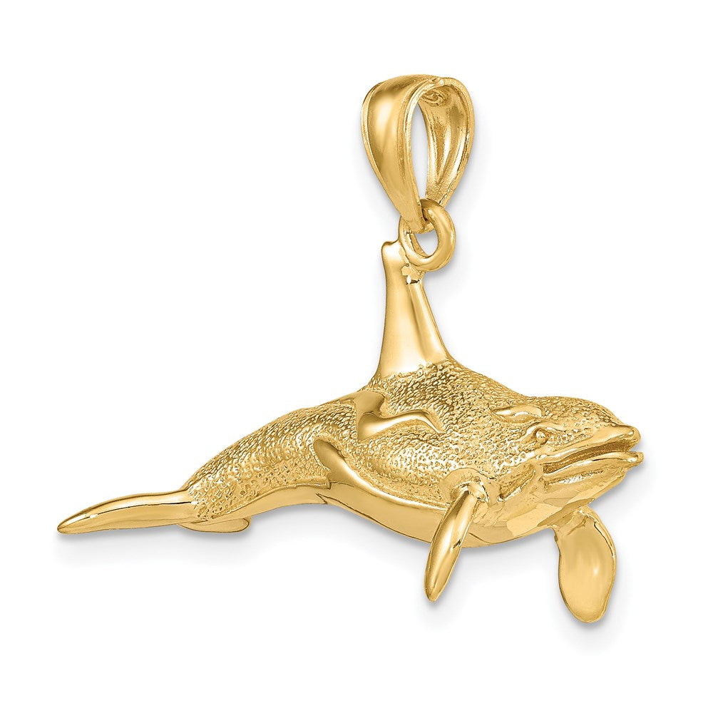 14K 3-D Textured Killer Whale Charm 5