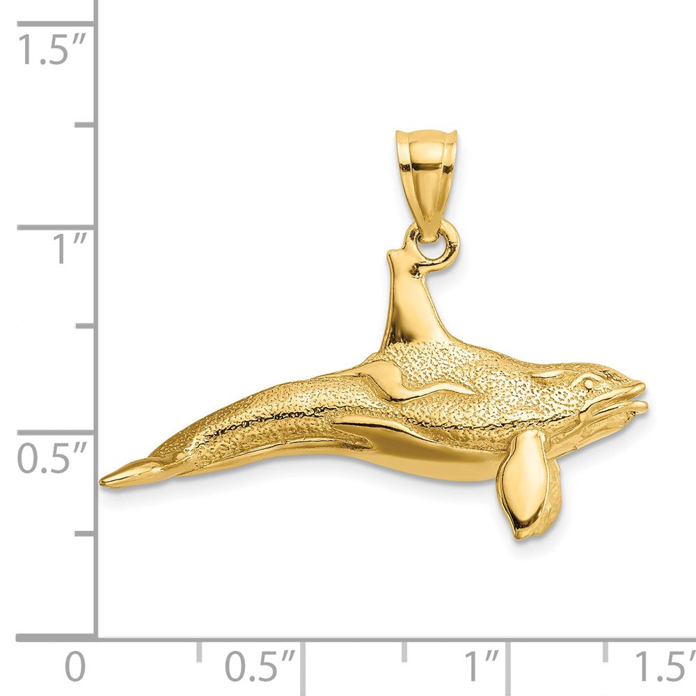 14K 3-D Textured Killer Whale Charm 4