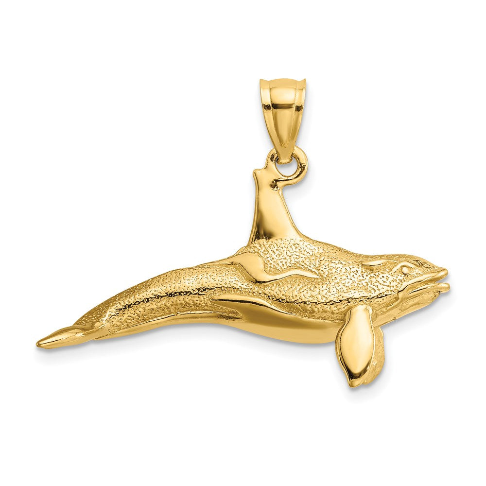 14K 3-D Textured Killer Whale Charm 1