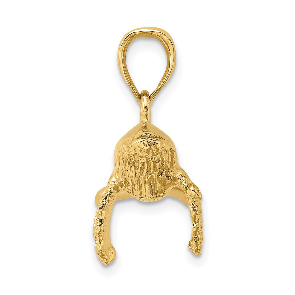 14K 3-D Textured Underside Humpback Whale Charm 2