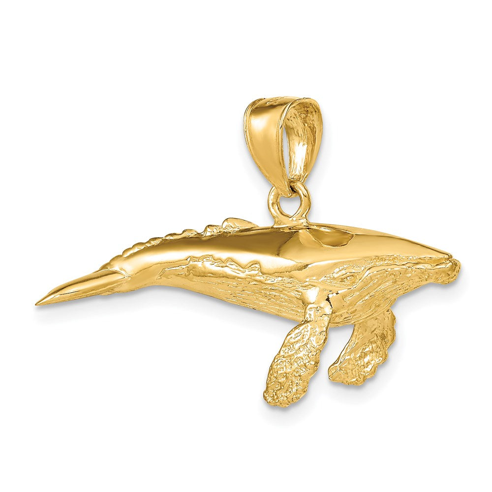 14K 3-D Textured Underside Humpback Whale Charm 4