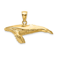 14K 3-D Textured Underside Humpback Whale Charm 1