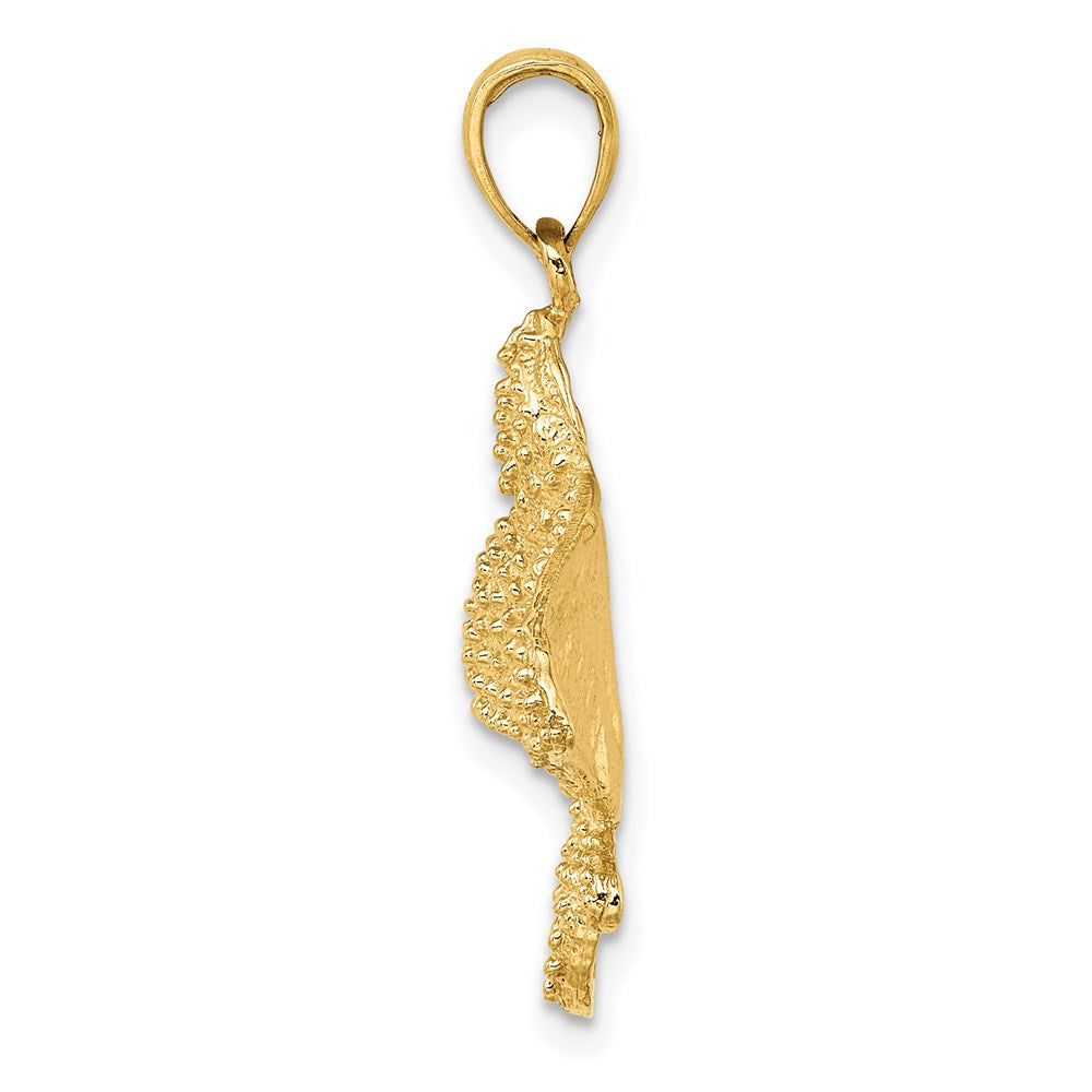 14K Textured Spotted Eagle Ray Charm 2