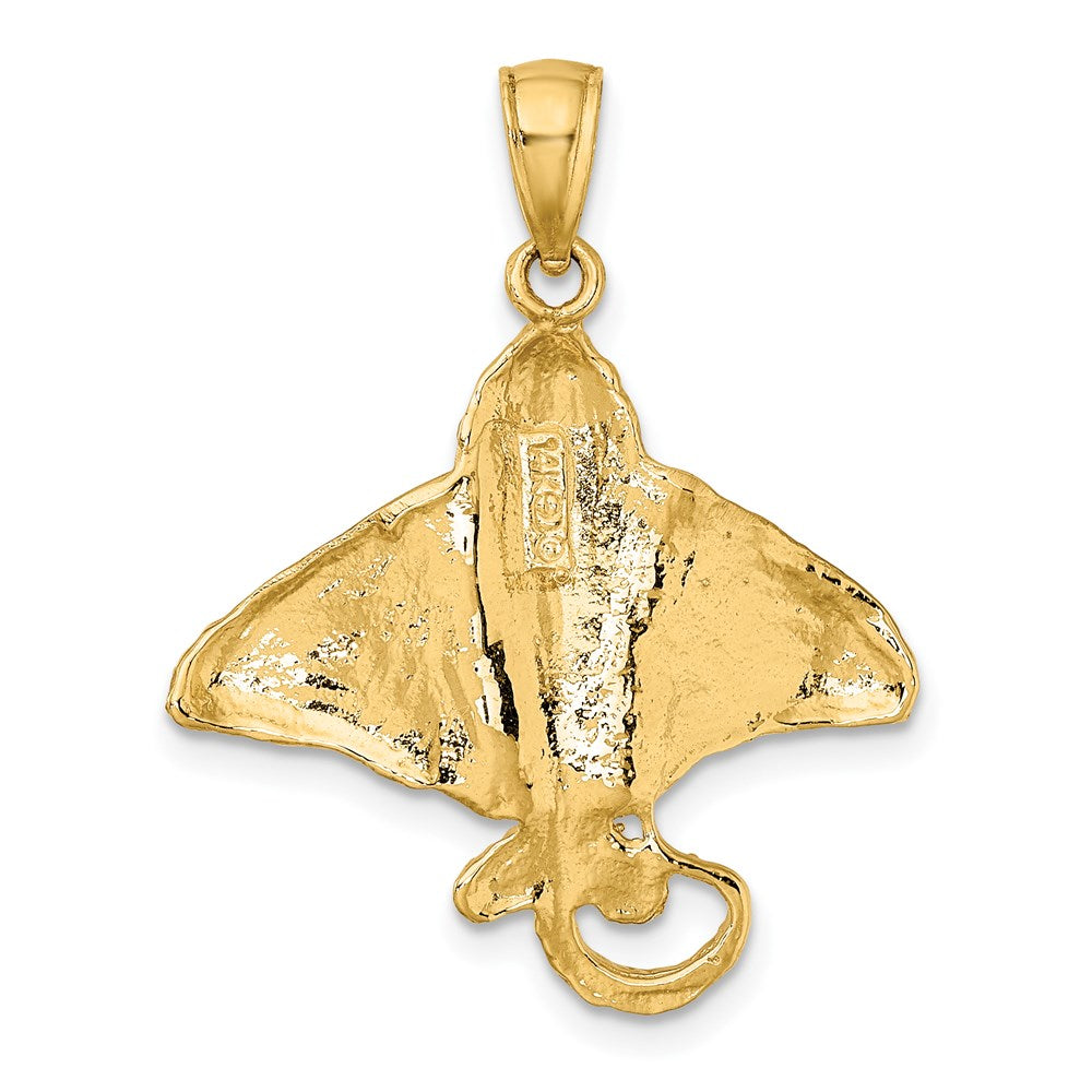 14K Textured Spotted Eagle Ray Charm 4