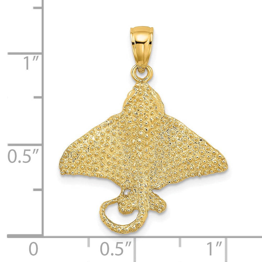 14K Textured Spotted Eagle Ray Charm 3