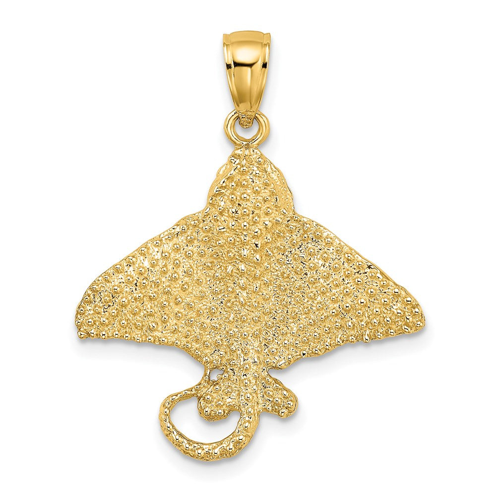 14K Textured Spotted Eagle Ray Charm 1