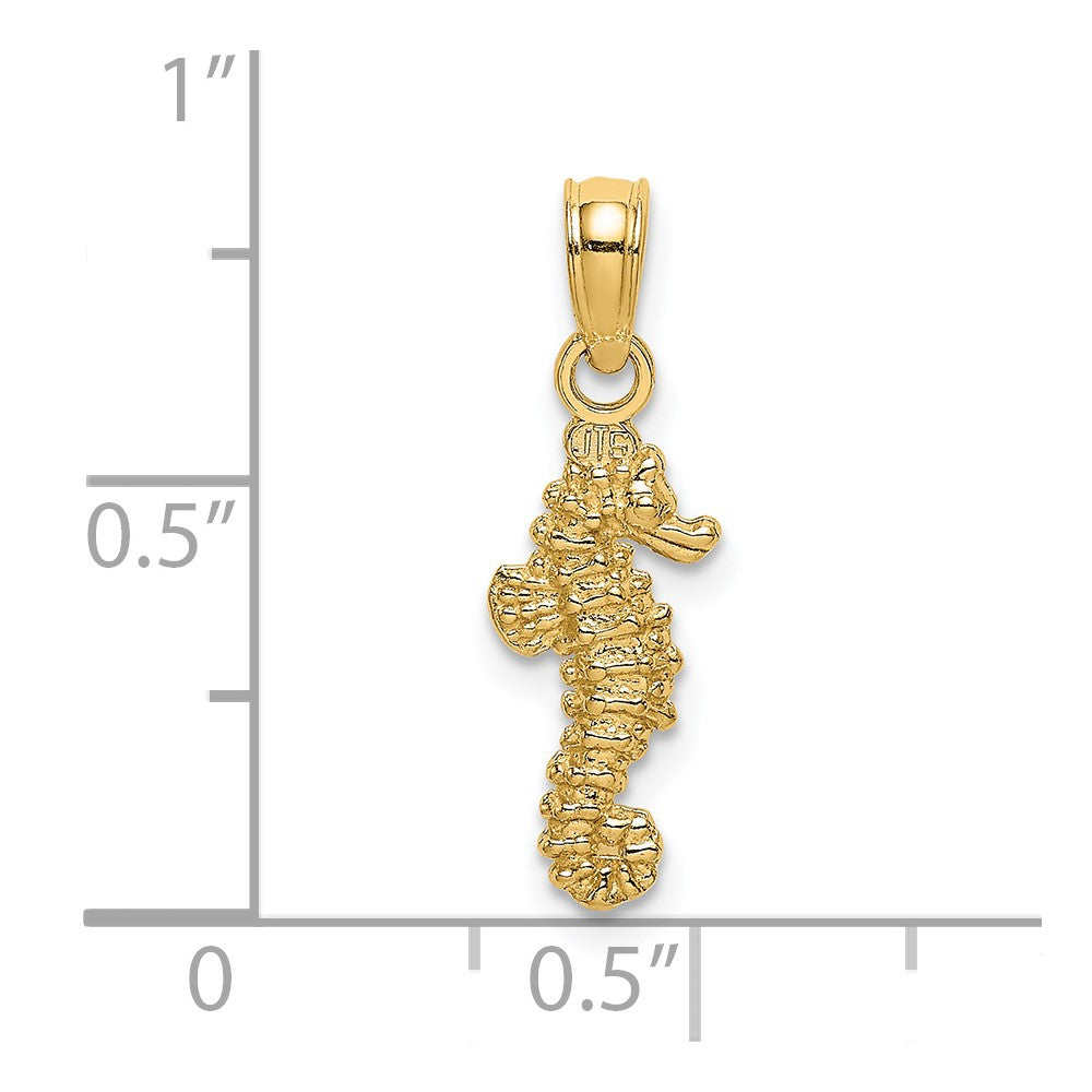 14K 3-D Mini Seahorse Charm 3