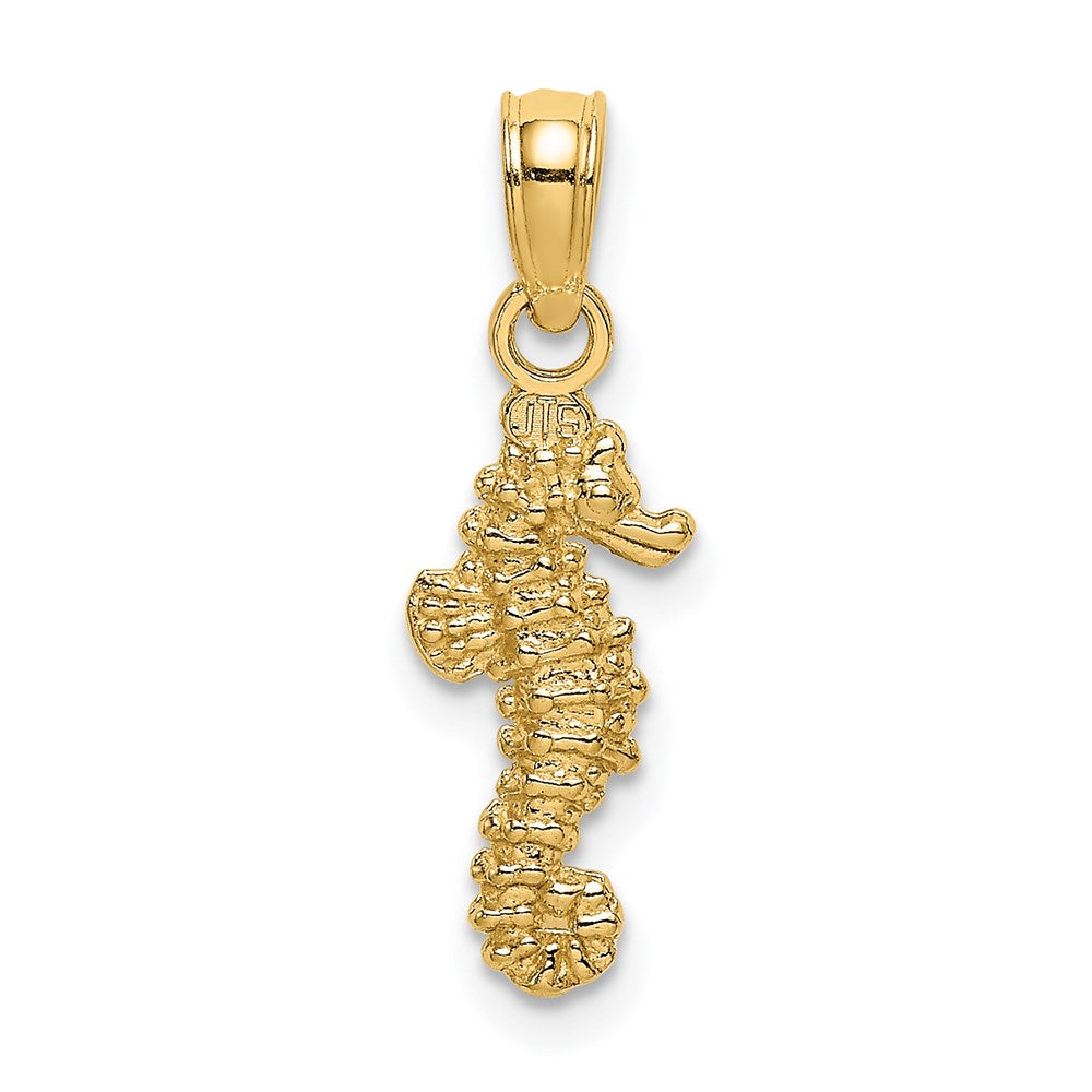 14K 3-D Mini Seahorse Charm 1