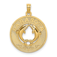 14K SARASOTA w/Dolphins Circle Charm 1