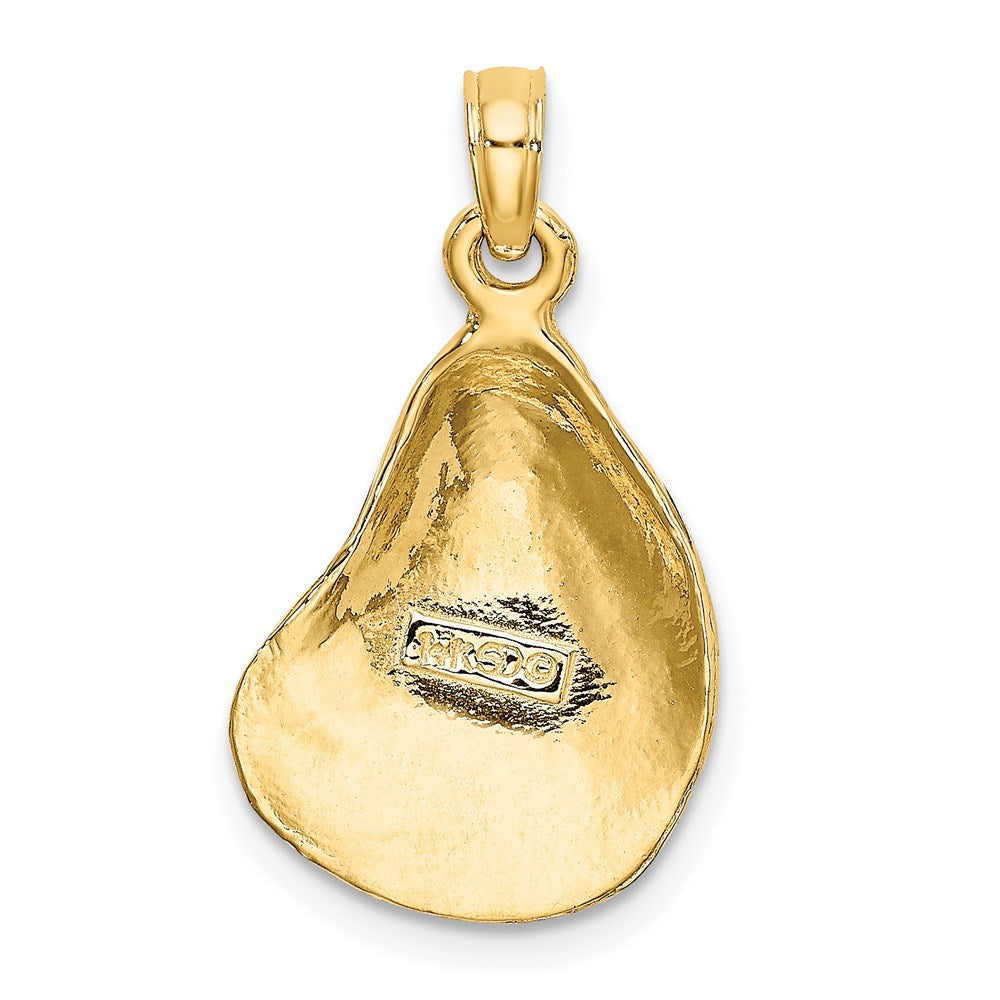 14K Textured and Polished Oyster Shell Charm