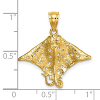 14K Spotted Eagle Ray with Holes Charm 3