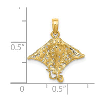 14K Spotted Eagle Ray with Holes Charm 3