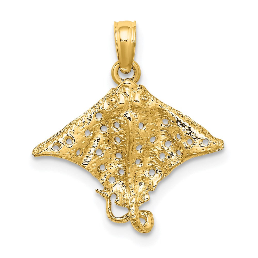 14K Spotted Eagle Ray with Holes Charm 1