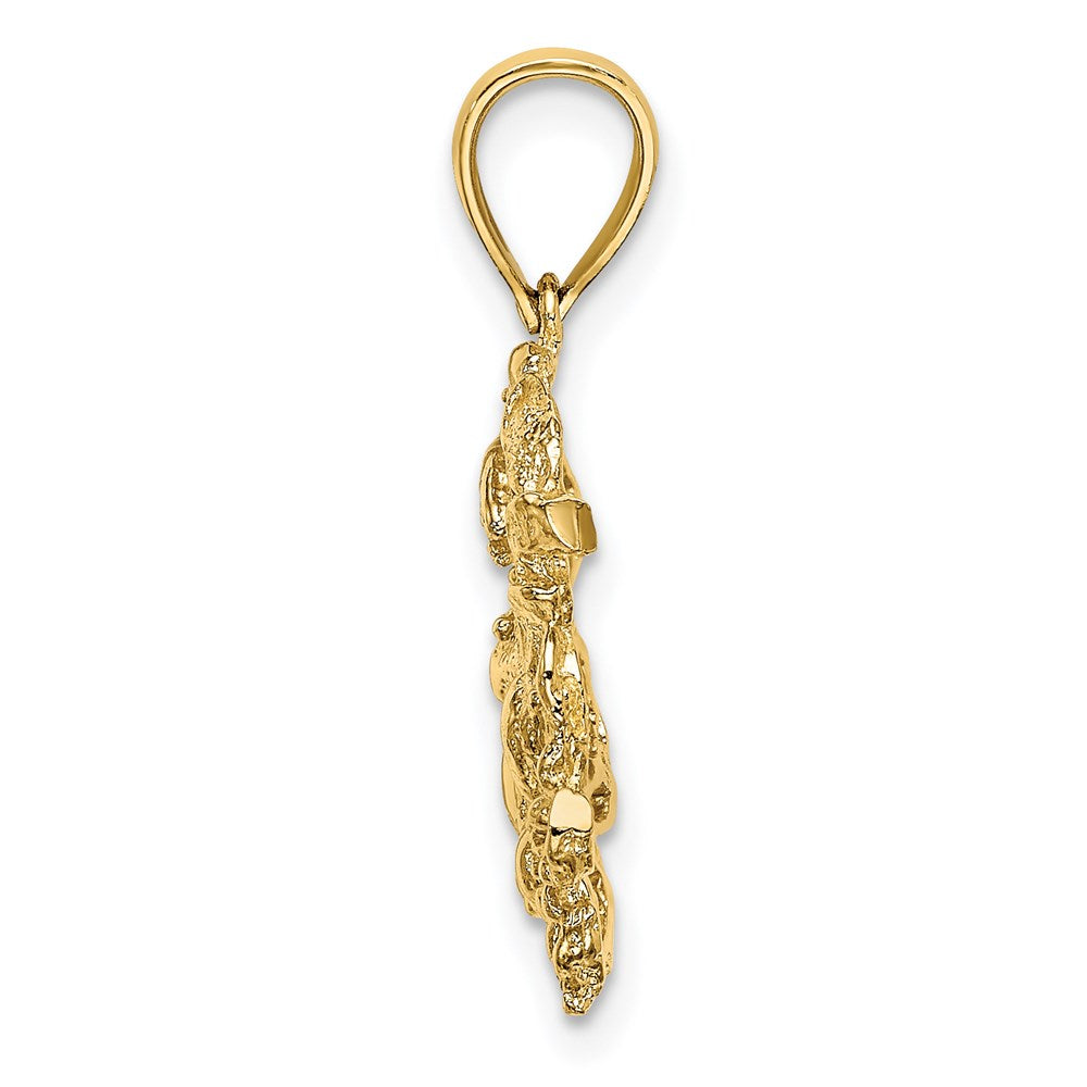 14K Textured Crab Charm 2