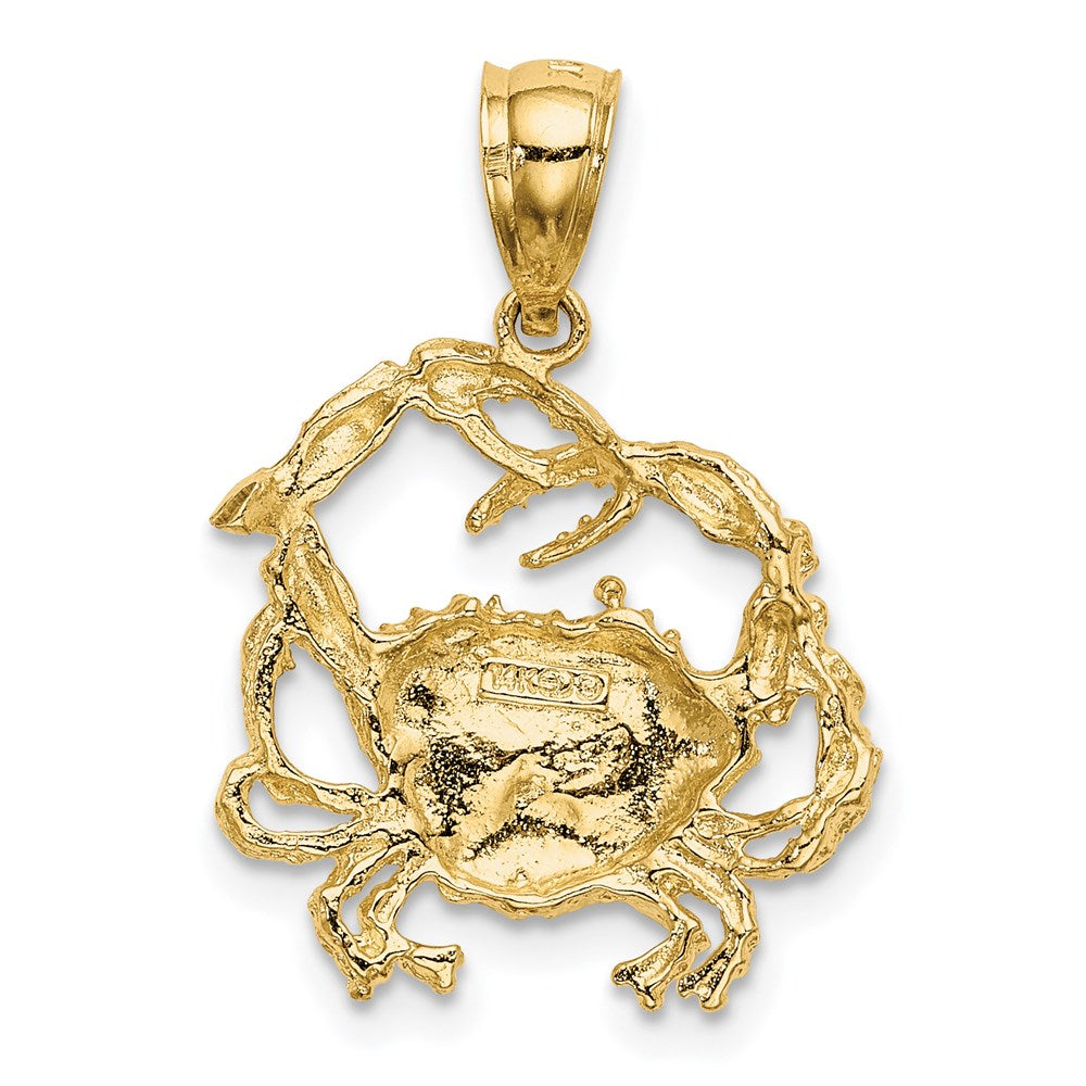 14K Textured Crab Charm 4