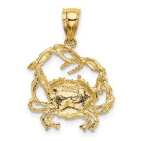 14K Textured Crab Charm 4