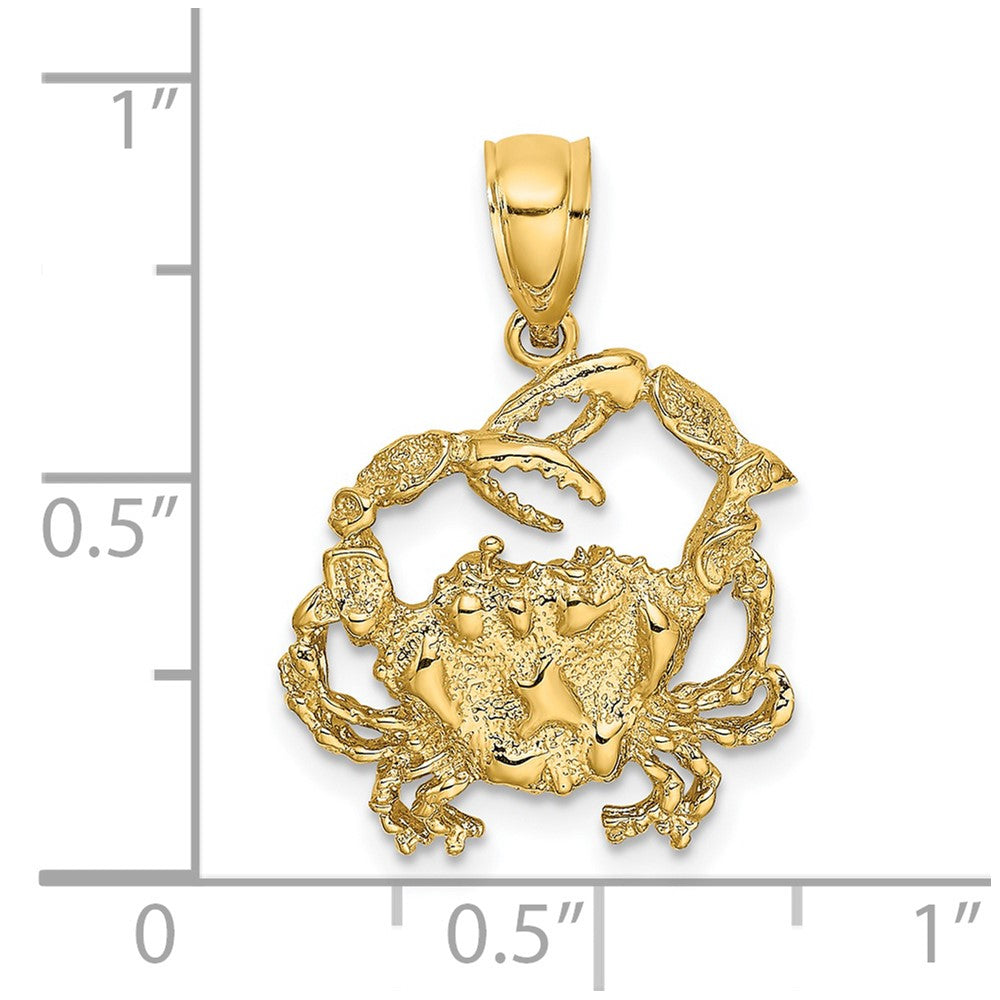 14K Textured Crab Charm 3