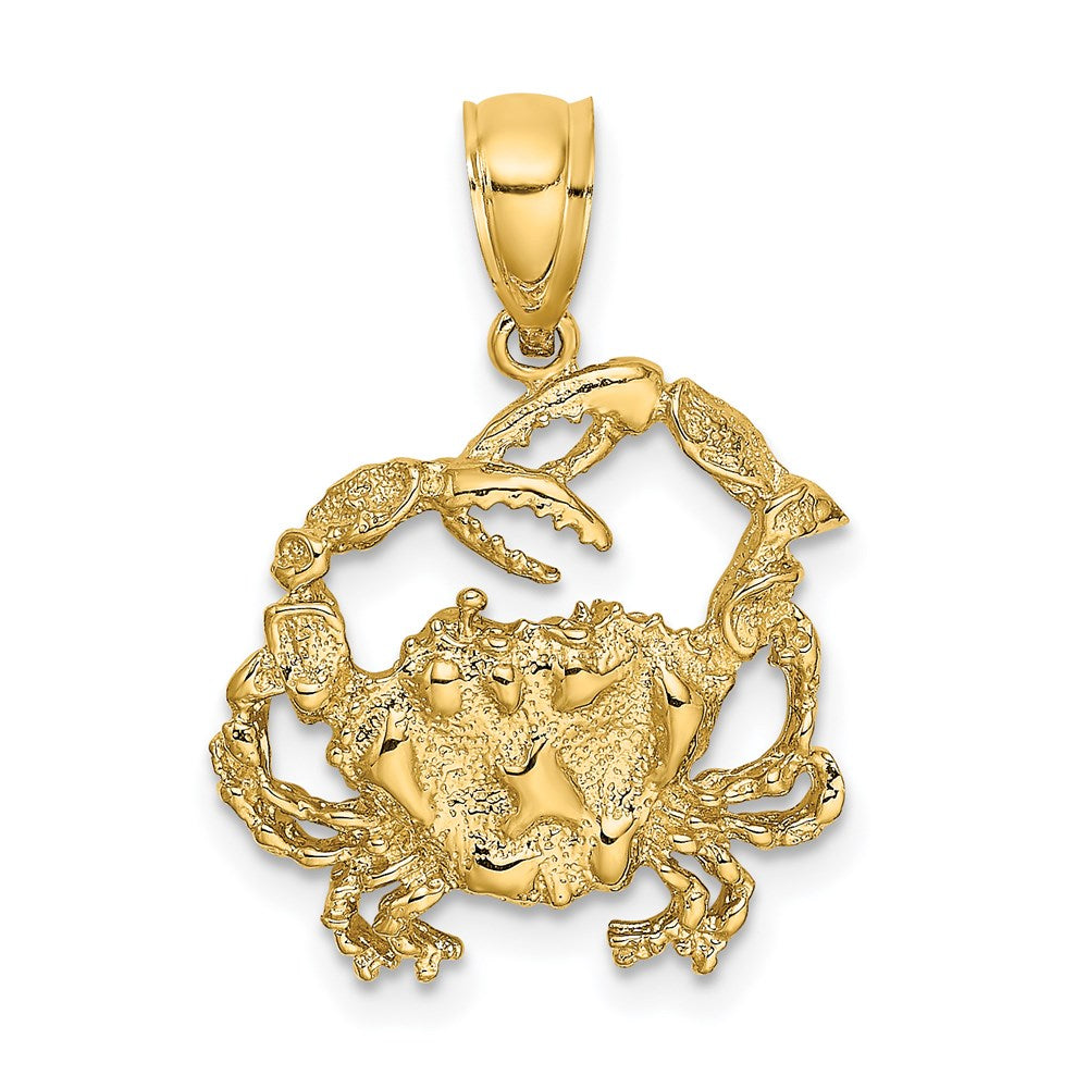 14K Textured Crab Charm 1