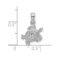 14K White Gold Textured Sea Turtle Charm 3