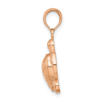 14K Rose Gold Textured Sea Turtle Charm 2