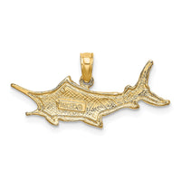 14K Textured 2-D Marlin Fish Charm 4