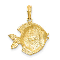 14K Polished  Engraved Fish Charm 4